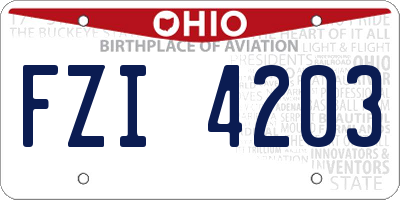 OH license plate FZI4203