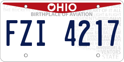 OH license plate FZI4217