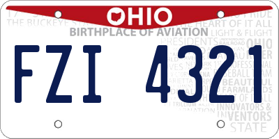 OH license plate FZI4321