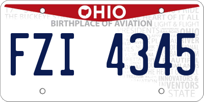 OH license plate FZI4345