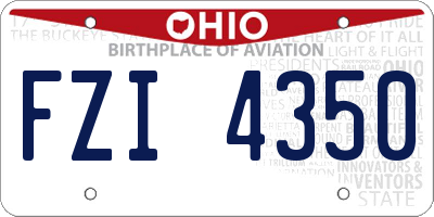 OH license plate FZI4350