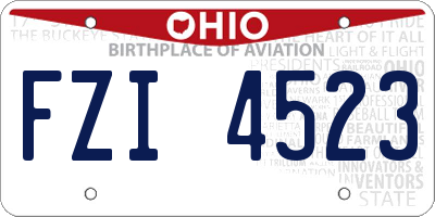 OH license plate FZI4523