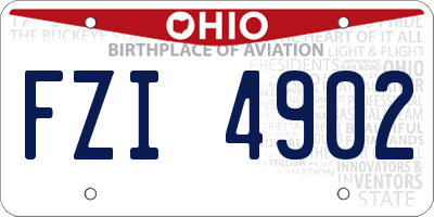 OH license plate FZI4902