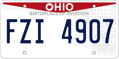 OH license plate FZI4907