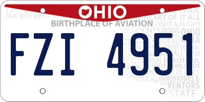 OH license plate FZI4951