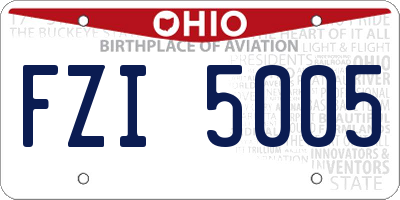 OH license plate FZI5005