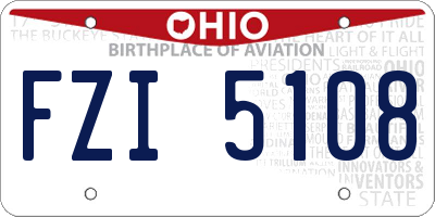 OH license plate FZI5108