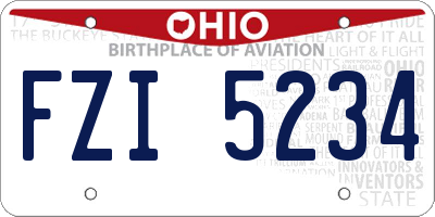 OH license plate FZI5234