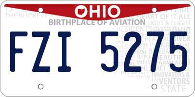 OH license plate FZI5275