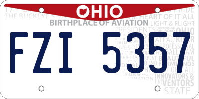 OH license plate FZI5357