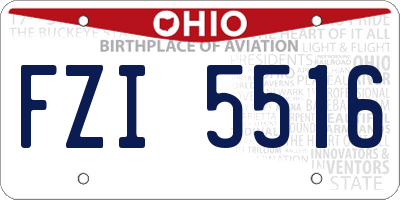 OH license plate FZI5516