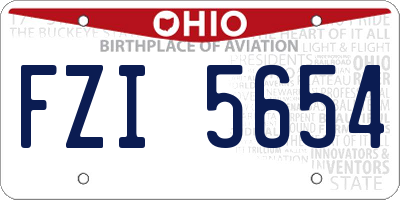 OH license plate FZI5654
