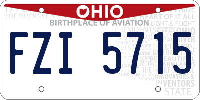 OH license plate FZI5715