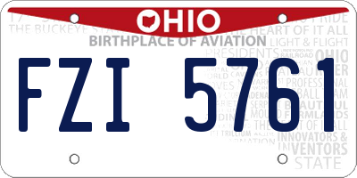 OH license plate FZI5761