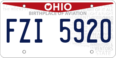OH license plate FZI5920
