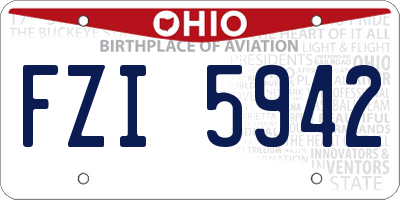 OH license plate FZI5942