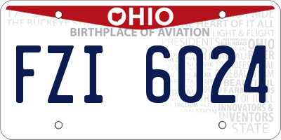 OH license plate FZI6024