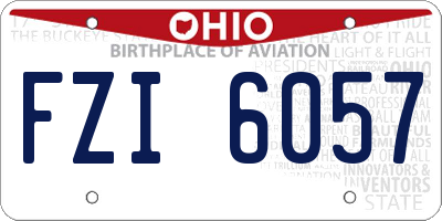 OH license plate FZI6057