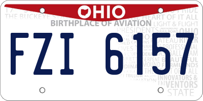 OH license plate FZI6157