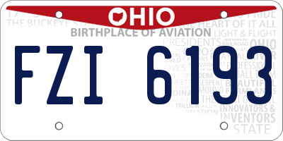 OH license plate FZI6193