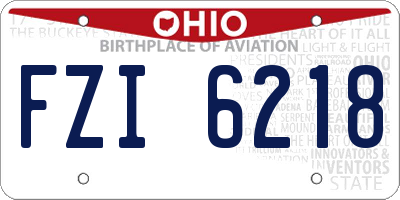 OH license plate FZI6218