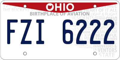 OH license plate FZI6222