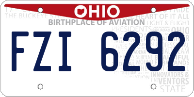 OH license plate FZI6292