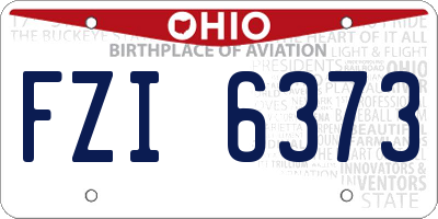 OH license plate FZI6373