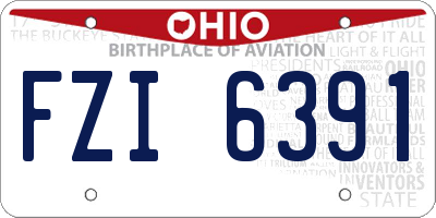 OH license plate FZI6391