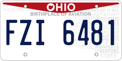 OH license plate FZI6481