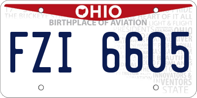 OH license plate FZI6605
