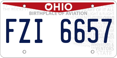 OH license plate FZI6657