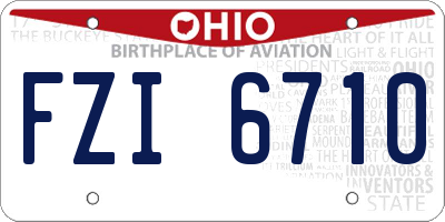 OH license plate FZI6710