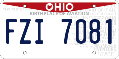 OH license plate FZI7081
