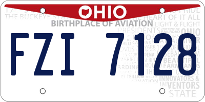 OH license plate FZI7128