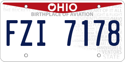 OH license plate FZI7178