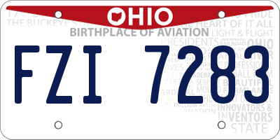OH license plate FZI7283