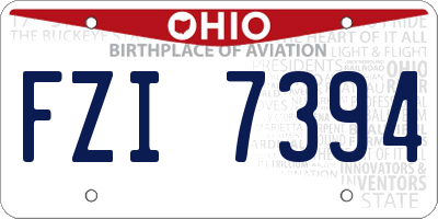 OH license plate FZI7394