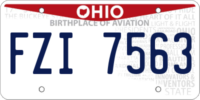 OH license plate FZI7563