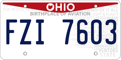 OH license plate FZI7603