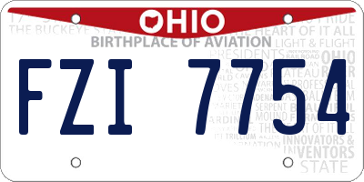 OH license plate FZI7754