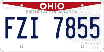 OH license plate FZI7855