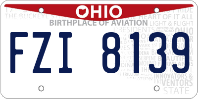 OH license plate FZI8139