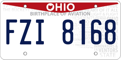 OH license plate FZI8168