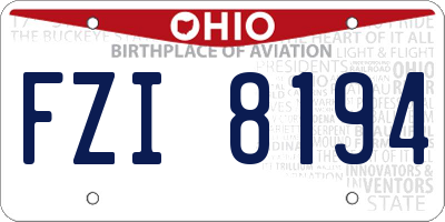 OH license plate FZI8194