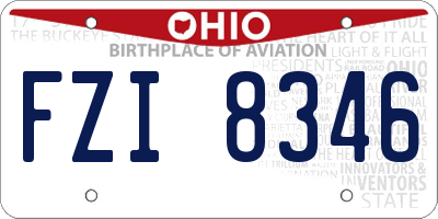 OH license plate FZI8346