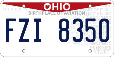OH license plate FZI8350