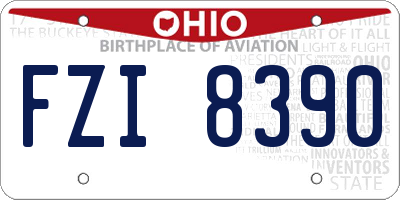 OH license plate FZI8390