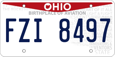 OH license plate FZI8497