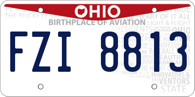 OH license plate FZI8813